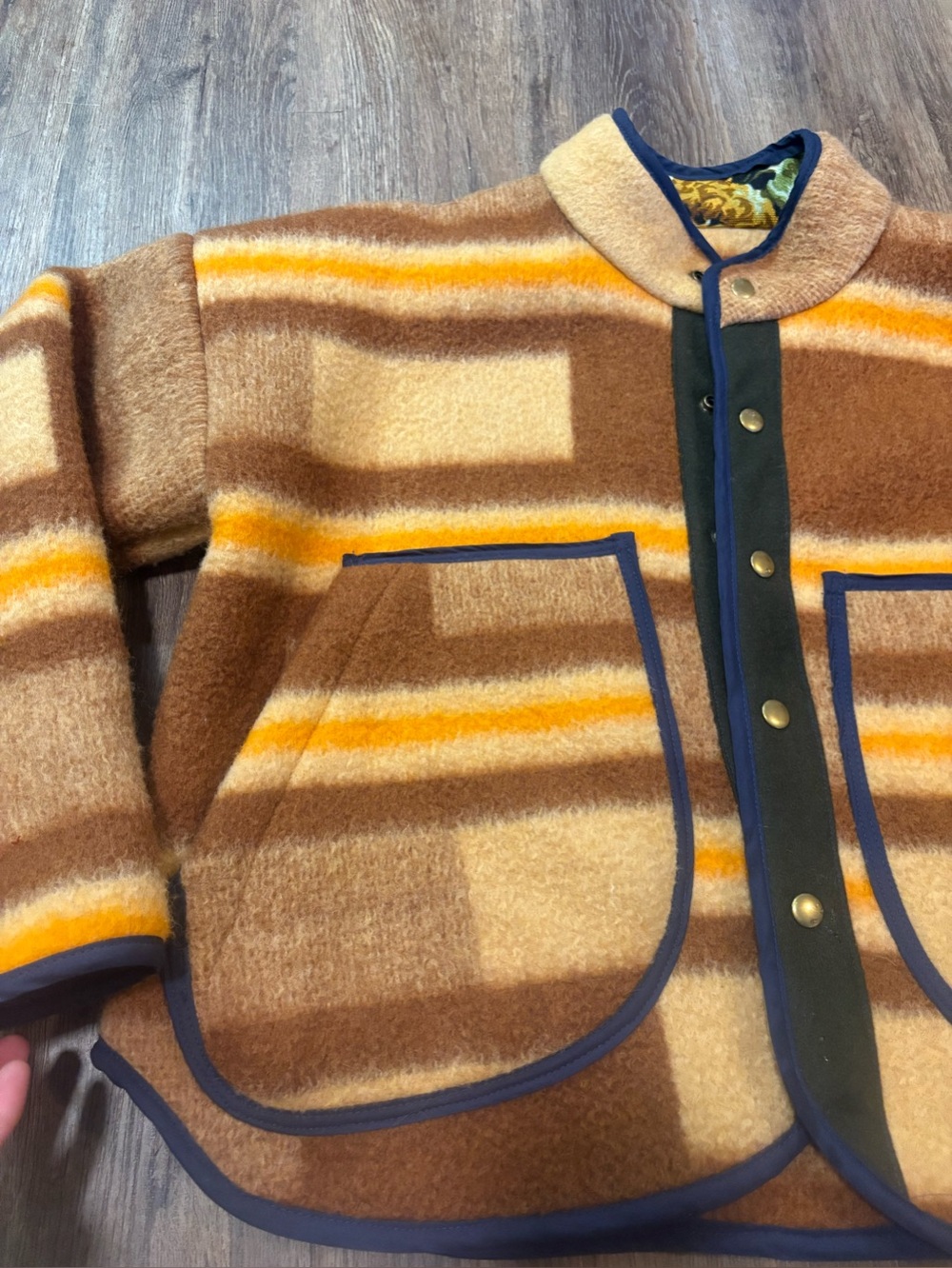 Striped Blanket Jacket size medium - Picture 3 of 8